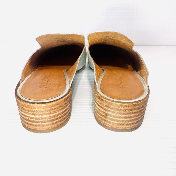 Madewell The Willa Silver Leather Mules Size 8 - Picture 7 of 13